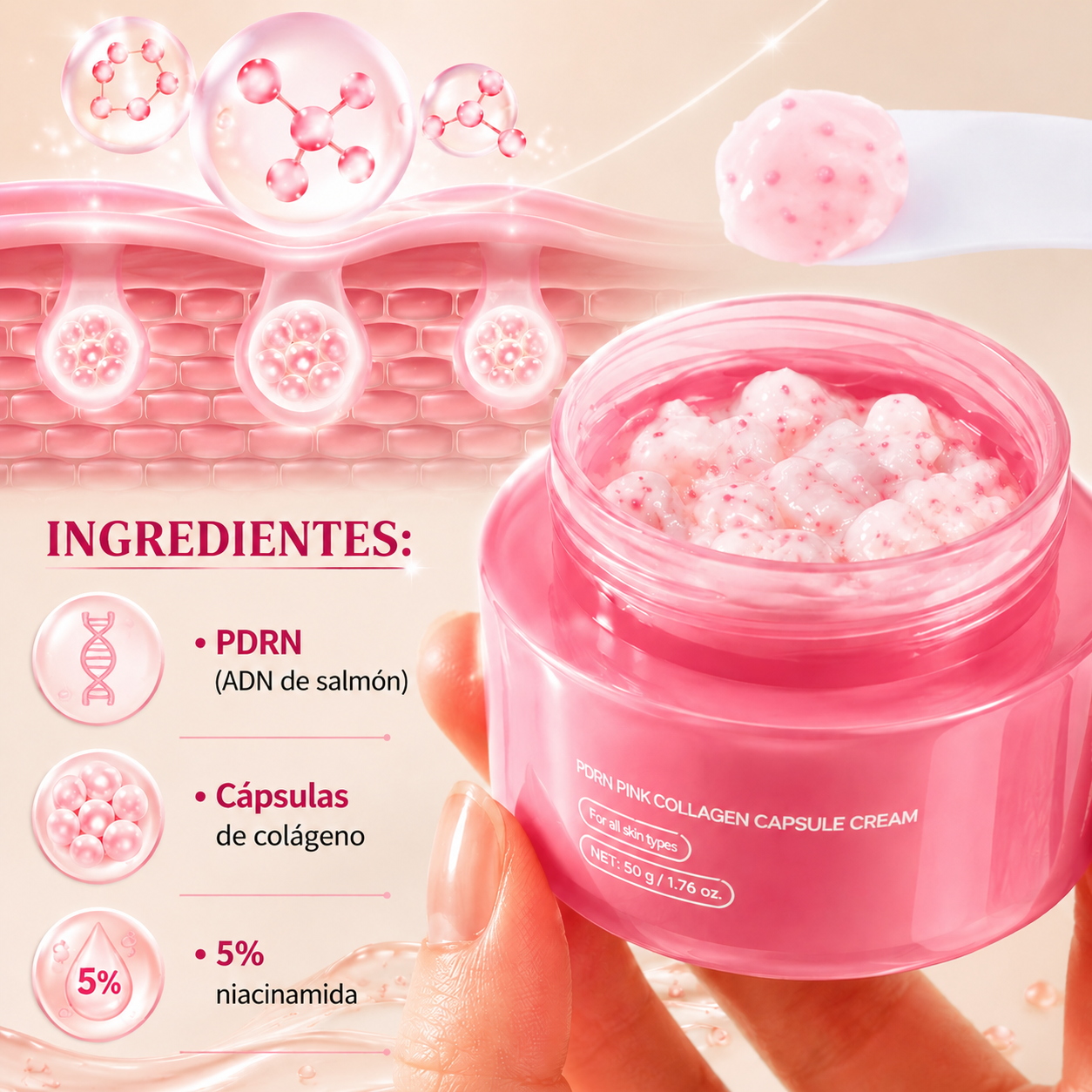 Crema PDRN de salmón |Tú piel visiblemente más viva desde la 1° semana